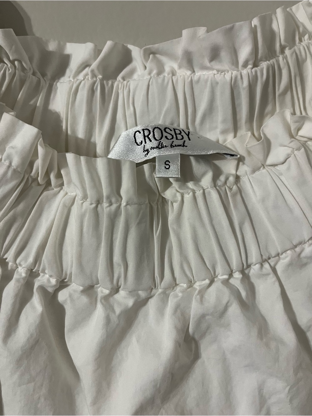 Crosby by Mollie Burch Off Shoulder Blouse w/ Tassel Hem Sz S - Picture 2 of 7